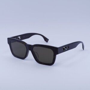 Fendi FE40107I 52E Sunglasses Havana Rectangle Frame, Brown Lenses